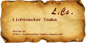 Lichtnecker Csaba névjegykártya